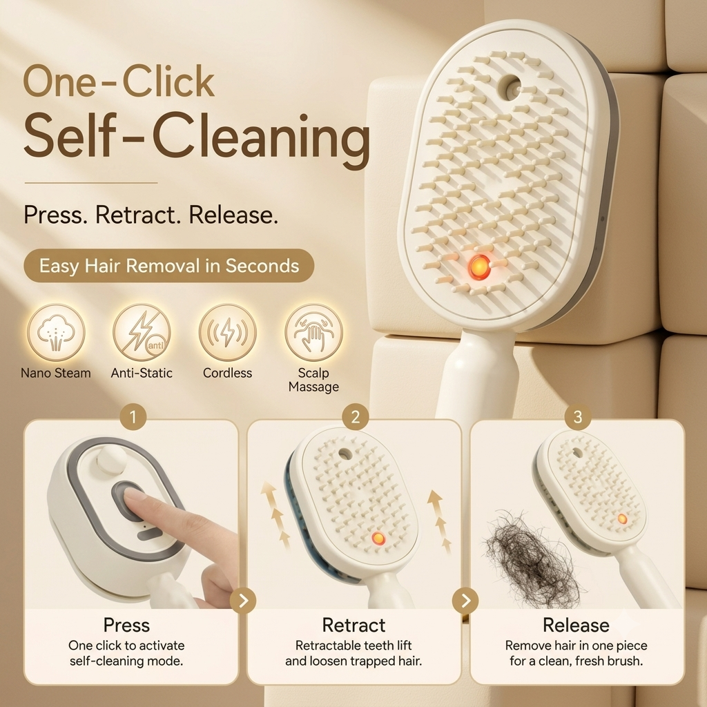 3-in-1 Electric Spray Air Cushion Massage Comb✨