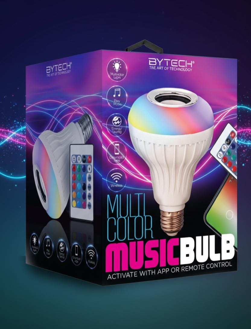 🎵💡✨Colorful Music Bulb With Remote 🎧🌈 High Quality