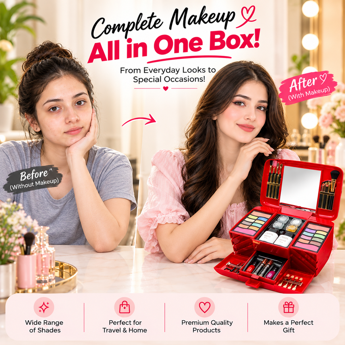 Professional Makeup Kit 💎Premium All-in-One💖66+ Beauty Essentials✨