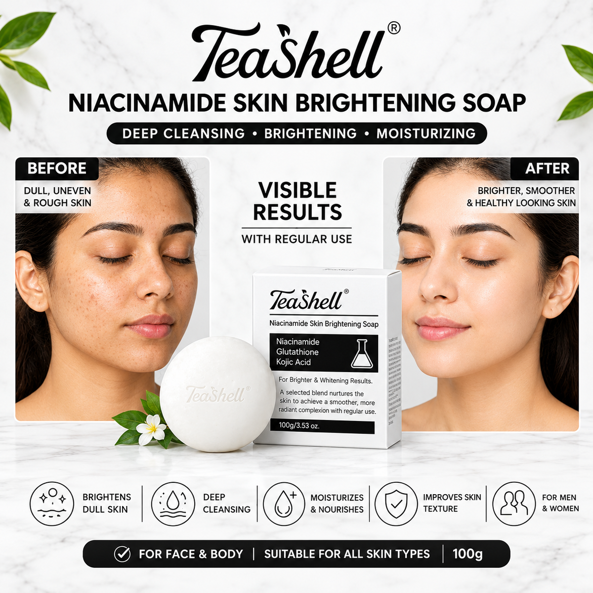 TeaShell Niacinamide Soap🧼Skin Glow Enhancer