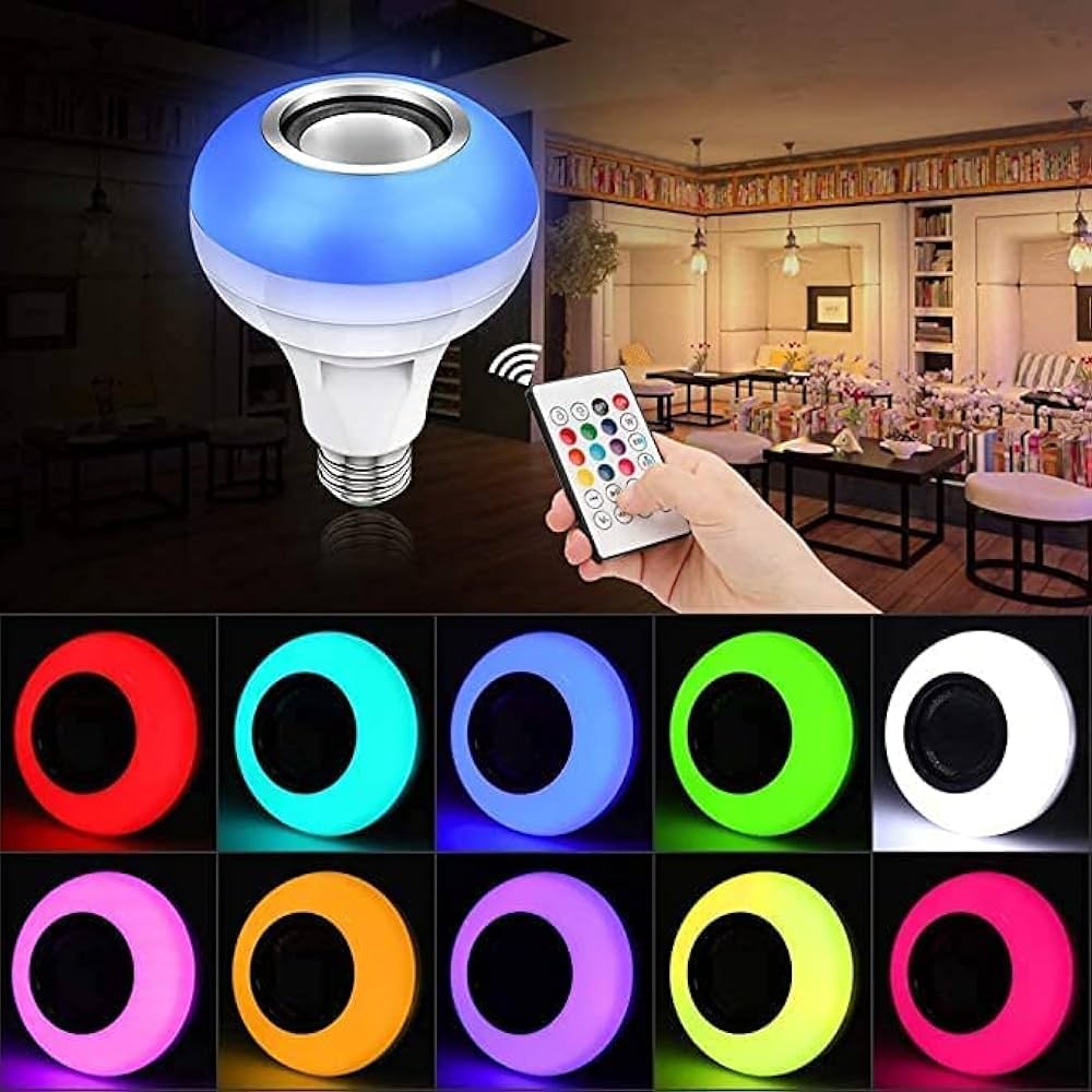 🎵💡✨Colorful Music Bulb With Remote 🎧🌈 High Quality