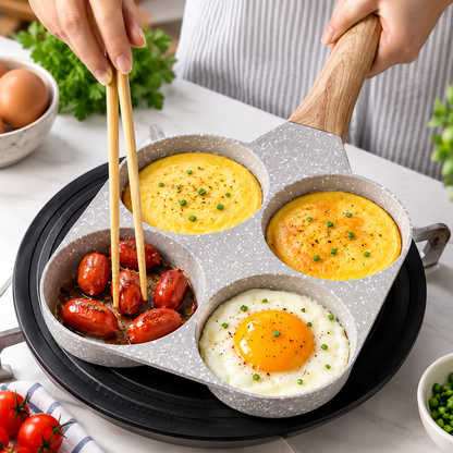 4-Hole Household Nonstick Frying Pan