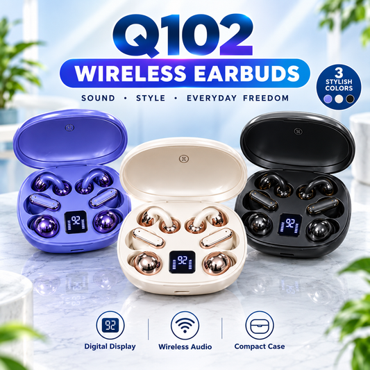 Q102 6-in-1 wireless clip-on open-ear Earbuds