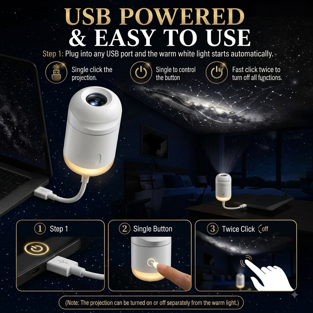 2-in-1 Galaxy Projector & Night Light🌌 6 Slides