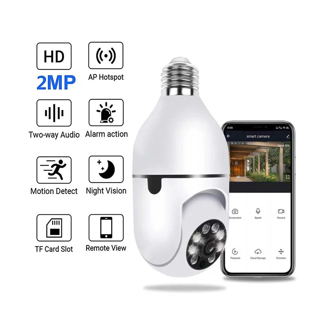 360° Light Bulb Camera 📸🛡️✨