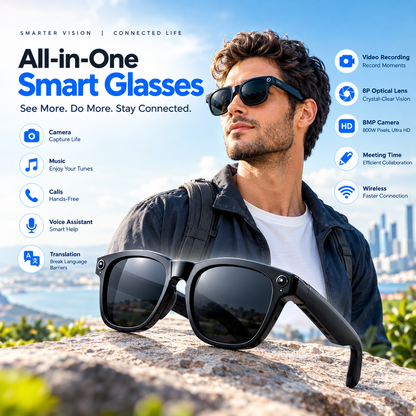 AI Smart Glasses with 8MP HD Camera 🕶️Premium Smart Glasses — Smart Style & Smarter Life”