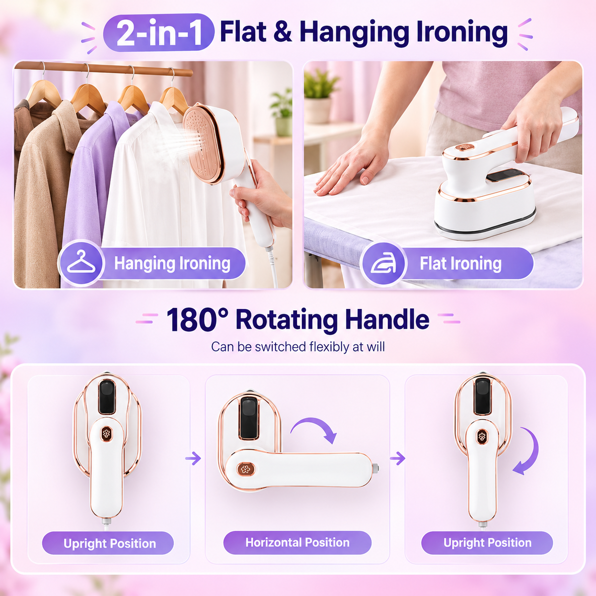 👔 2-In-1 Portable Clothes Iron & Steamer— Fast & Easy Wrinkle Removal ✅