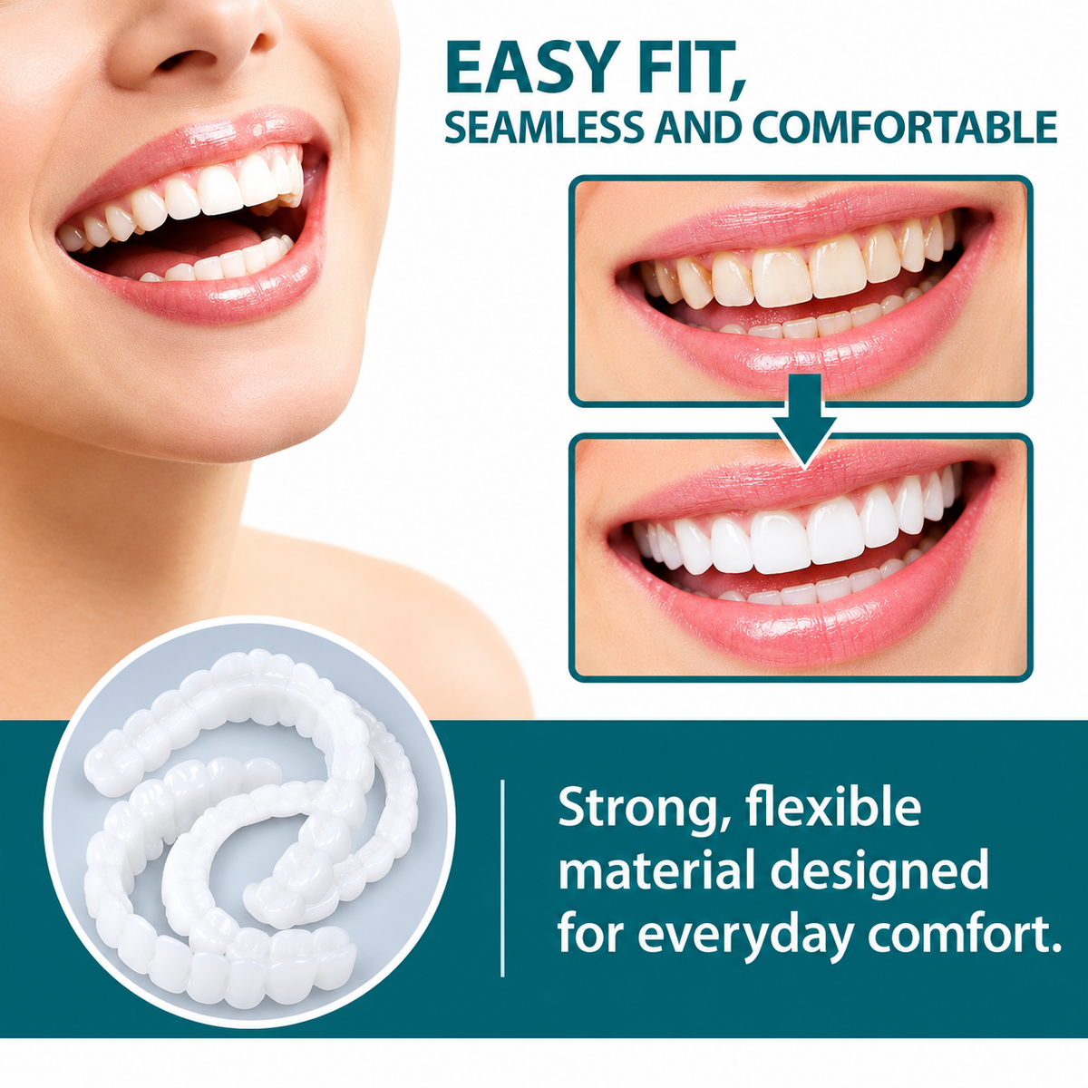 Perfect Smile in Seconds — Snap-On Teeth Veneers!